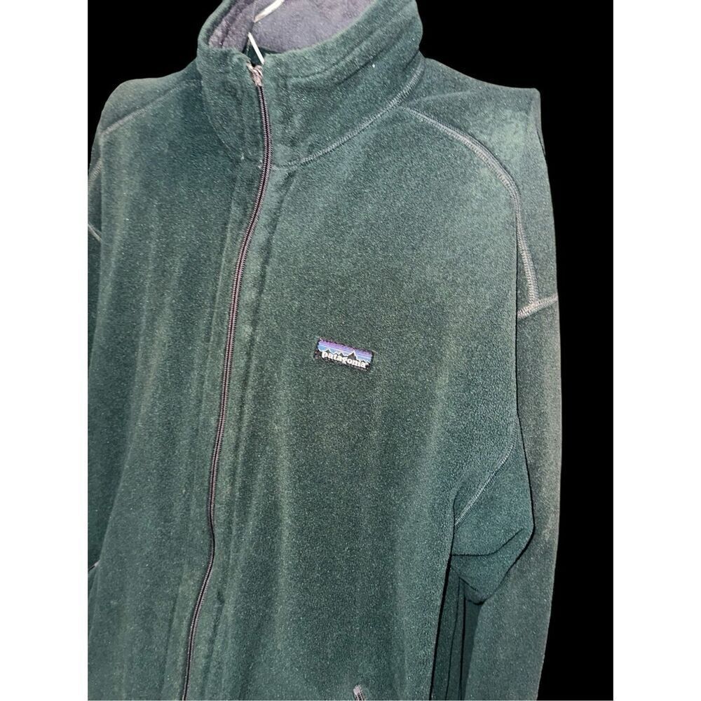RARE VINTAGE 1999 Patagonia Jacket Men XL Fleece Full Zip Up Green Made in USA - Picture 12 of 16